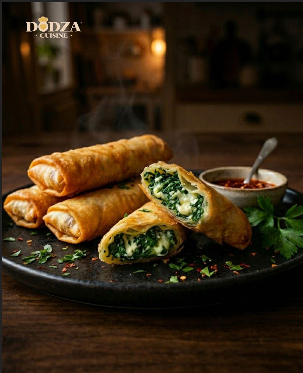 SPRING ROLLS with SPINACH & CHEESE(10 pcs)  -سبرنج رولز سبانخ بالجبن
